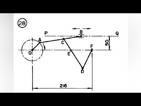 CRANK MECHANISM - link mechanism 5 in | Technical drawing | Engineering drawing