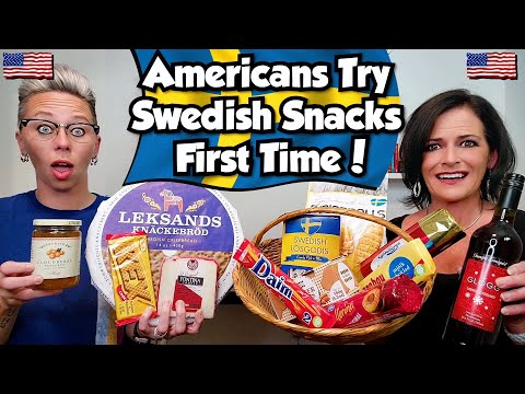 American Couple Reacts/Tries: Swedish Snacks, Candy & Drinks! FIRST TIME! Hello Sweden!