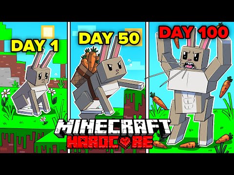 I Survived 1000 DAYS as a RABBIT in HARDCORE Minecraft! - The Ultimate Animal Compilation
