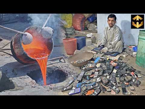 AMAZING Method! How 24K Pure Gold Extraction From Wasted Mobiles Phones | Factory Mass Production