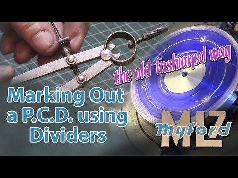 Marking out a PCD using dividers - the old-fashioned way