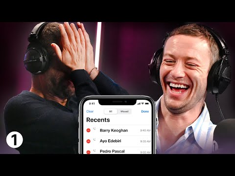 Joseph Quinn & Ebon Moss-Bachrach call their famous friends - are they sitting or standing?