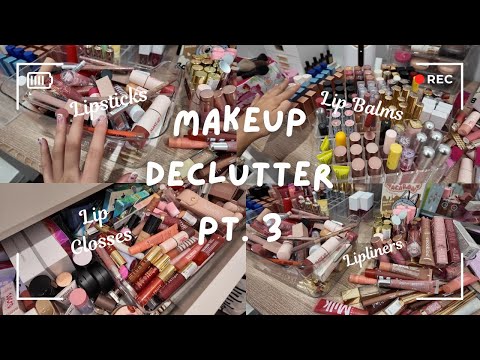 makeup declutter pt. 3 | lip glosses, lipsticks, lipliners, EVERY lippie you could imagine 👀💋