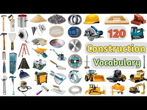 Construction Vocabulary ll 120 Construction Items Name in English With Pictures ll Masonry Tools