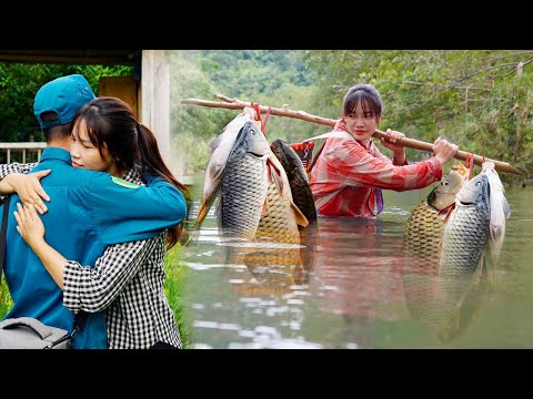 FULL VIDEO: 30 days single mother caught giant fish to sell at market. The kind policeman returned