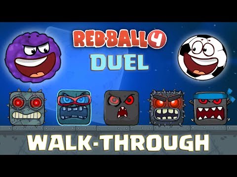 RED BALL 4 - "DUEL WALK-THROUGH" with BLUEBERRY & SOCCER BALL Complete Gameplay (Level 1-75)