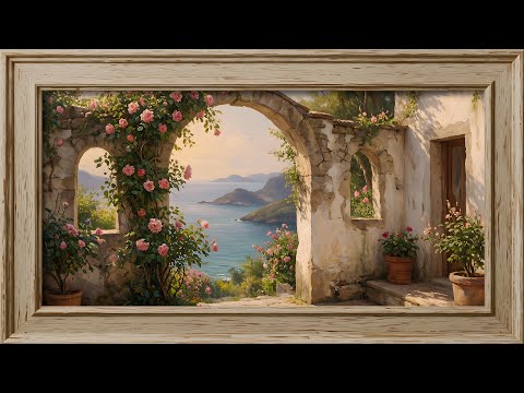 Mediterranean Rose Archway 🌹 4K Frame TV Art – 2 Hour No Music Screensaver
