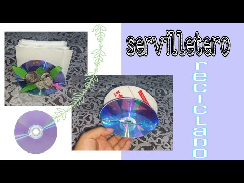 Servilletero con cds 💿reciclado ,súper fácil🌻#Manualidades