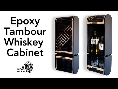 Make a Whiskey Cabinet from a 2x4 w/ Epoxy Tambour Door