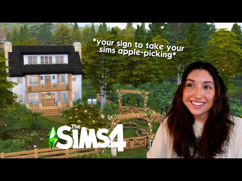 i built an apple-picking farm in the Sims 4 🍎🍂