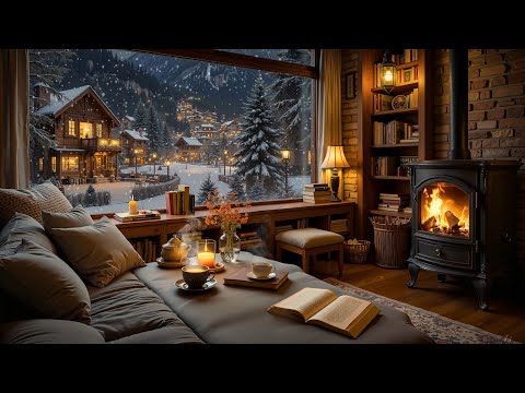 Warm Winter Café Jazz ❄️ Soft Piano Jazz & Fireplace Sounds for Study, Work & Relax