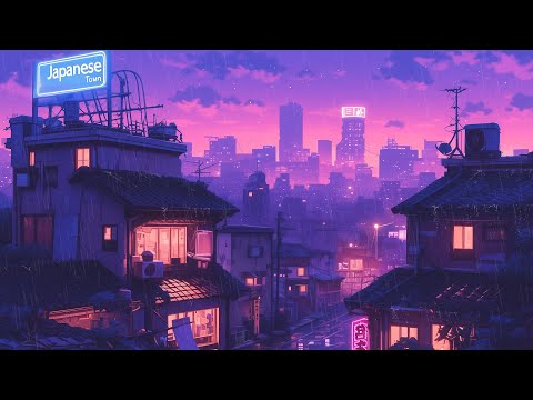 1980s & 90s Lofi Hip Hop Beats 🏅 Nostalgic Retro Vibes & Japanese Town Ambience 🌆 Lofi Rain Playlist