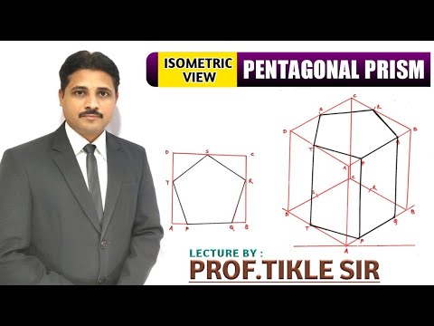 HOW TO DRAW ISOMETRIC VIEW OF PENTAGONAL PRISM IN ENGINEERING DRAWING (UNIT : ISOMETRIC PROJECTION)