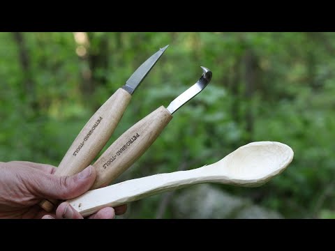 Ножи для резьбы по дереву и их применение в лесу I Обзор ложкореза №1 и ножа Петроградъ
