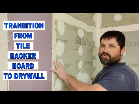 TRANSITION FROM TILE BACKER BOARD TO DRYWALL