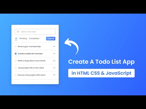 Create A Todo List App in HTML CSS & JavaScript | Todo App in JavaScript