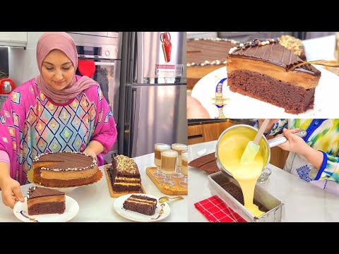 كيكة شوكولاتة باردة ب2 أشكال وب3 طبقات اقتصادية سهلة وسريعة بدون خلاط بدون كريمة خطييرة