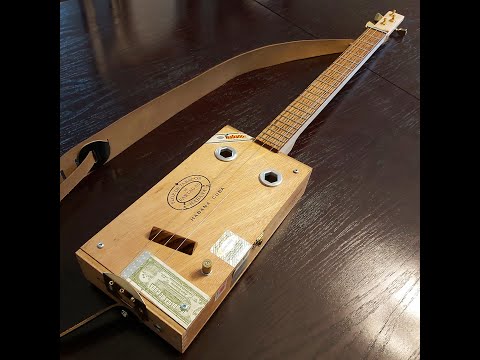 DIY 3 String Electric Cigar Box Guitar #Shorts