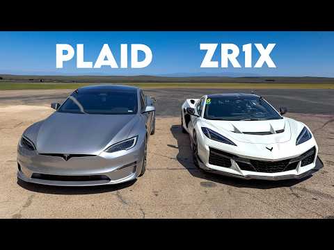 Corvette ZR1X vs Tesla Model S Plaid: DRAG RACE!