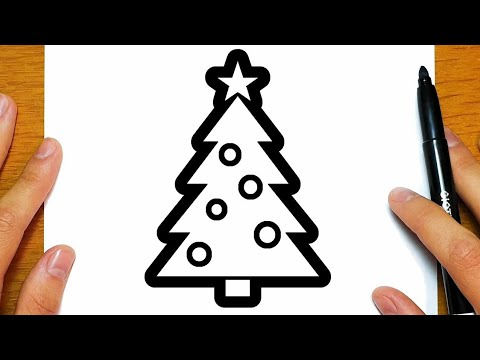 HOW TO DRAW AND COLOR A CHRISTMAS TREE | Easy drawings
