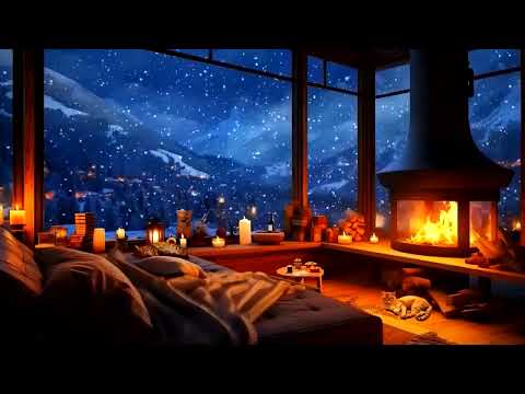 Escape to a Winter Wonderland: Crackling Fireplace & Snow View for Ultimate Cozy Vibes