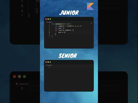 Junior vs. Senior Code: Summing Numbers in Kotlin 🤯 #shorts #programming #kotlin #codingtips