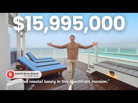 Florida Beachfront $16M, 4 Story Home with 2 POOLS & ROOFTOP in a Charming, Classic Beach Town!!