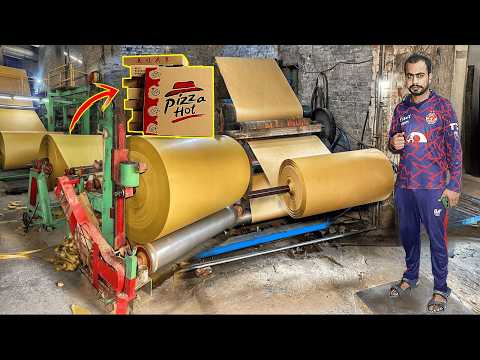 Amazing Manufacturing Process of Corrugated Pizza Boxes using Paper Rolls | Mass Production Factory