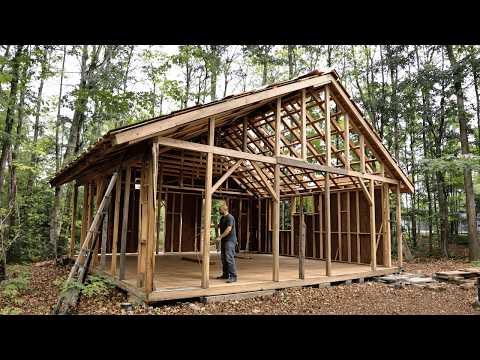 Man Builds Dream Log Cabin in the Wilderness | From Start to Finish by @TheBeardedCarpenter