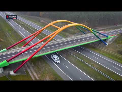 NOVOL Industrial - lakierowanie kolorowego wiaduktu - Autostrada A2