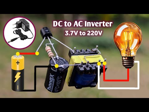 How To Make DC To AC Inverter. DC3.7V To AC220V. Using Old Mobile Charger. Simple Circuit.