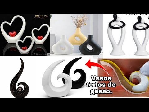 5 IDEIAS DE ESCULTURAS E VASOS DECORATIVOS FEITOS DE GESSO E PAPELÃO| HOW TO MAKE PLASTER VESSELS