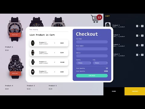 Create Shopping Cart And Checkout using HTML CSS & Javascript