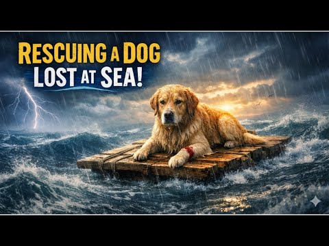 Golden Retriever Lost at Sea | Trapped on a Wooden Raft During Storm | Emotional Rescue Story