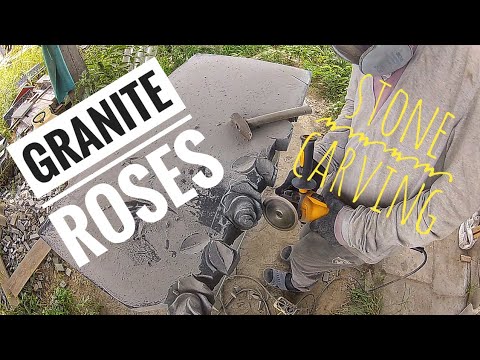 Stone carving. Granite roses. Резьба по камню. Резка розы из гранита.