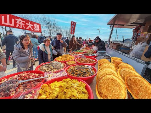 China’s Bustling Food Market in Shandong, Hairy Tofu, Sweet Rice Wine & Local Delicacies