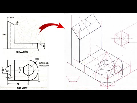 Isometric Views Engineering Drawing | Isometric Views | Isometric drawing engineering graphics