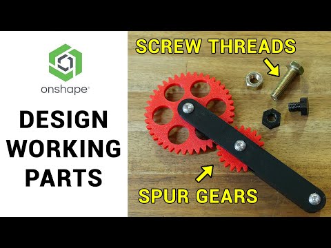 Designing and assembling parts with screw threads & gears - 3D design for 3D printing pt6