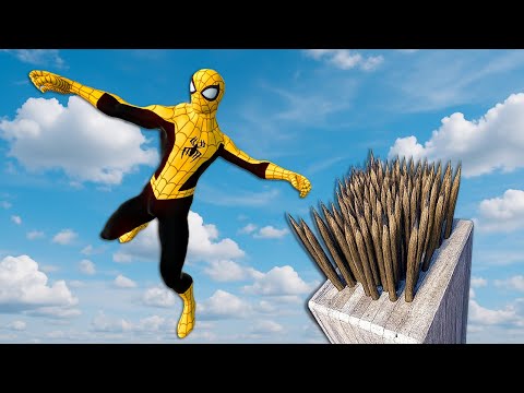 Insane Spider Man vs Spike Traps Epic Ragdoll Physics Fails