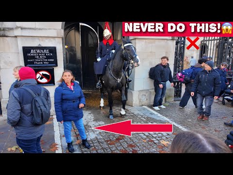 😳Entitled Tourist Ignores Orders — King’s Guard Shouts 3 Times!😲