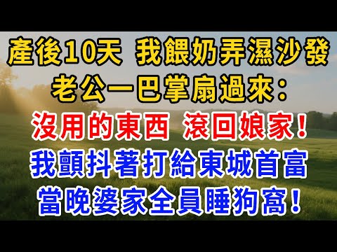 產後10天，我給寶寶餵奶時弄濕沙發，老公一巴掌扇過來：“沒用的東西，滾回娘家！” 我顫抖著打給東城首富，當晚，婆家全員睡狗窩！