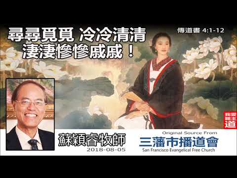 尋尋覓覓、冷冷清清、淒淒慘慘戚戚!(傳道書4:1-12) - 蘇穎睿牧師