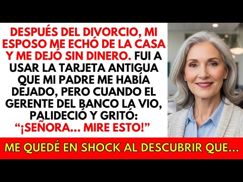 Mi esposo me echó de la casa. Usé la tarjeta vieja de mi padre y el gerente gritó: “¡Rápido, mire!”