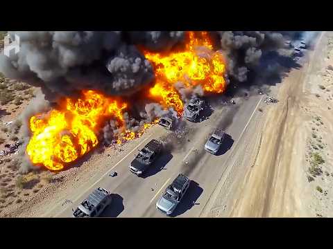 US M109 Destroys 15 Mexican Cartel Cars in a Single Strike