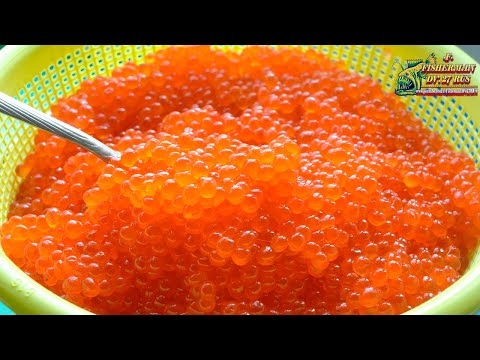 Red caviar, all stages and secrets of salting for a perfect result! Watch and learn.