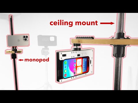 Camera Stands from Iron Pipe and $1.50 3D Printed Collet