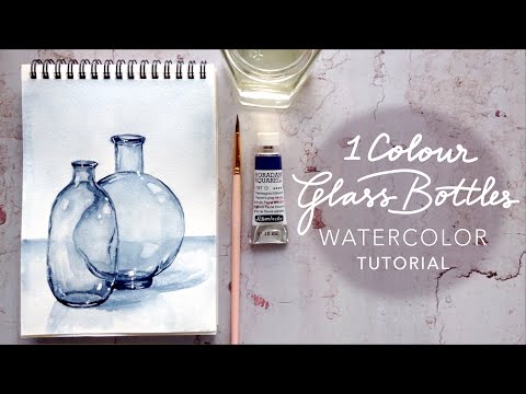 Watercolor Glass Bottles: From Drawing to Painting