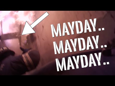 Firefighter falls through floor - MAYDAY