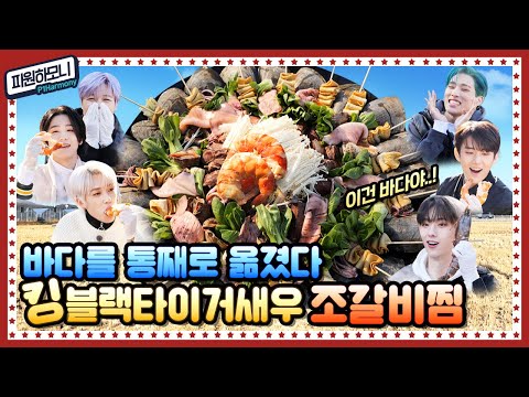 [ENG] 🍚 EP.18 1M 솥뚜껑에 바다를 쏟아부었다! 피원하모니(P1Harmony)를 위한 역대급 킹블랙타이거새우 조갈비찜