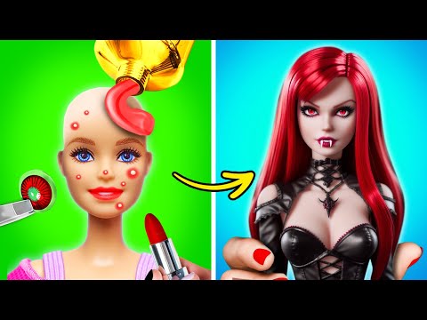 SMART vs DUMB Doll Makeover! 🧛💋 How to Become a Vampire! *Doll Makeover with Gadgets*
